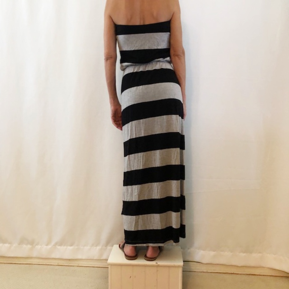 GAP Strapless Maxi Dress Grey/White S